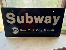 Subway New York City Transit Metal Sign Vintage 24x12