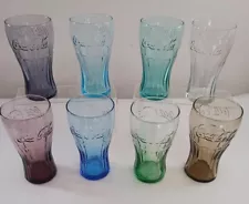 COMPLETE SET OF 8 MCDONALD'S COCA COLA COKE GLASSES FROM 2009 ALL DIFFERENT