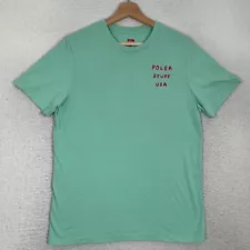 POLER Stuff USA Graphic Shirt Mens Size Small Mint Green Camp Vibes Minor Flaw