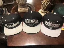 lot of 3 snapback hats Oakland Raiders