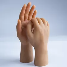 1-Pair Silicone Male Strong Hands/Large Size Hands Mannequin Finger Free Bending