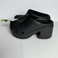 Crocs Siren Clog Women’s Size 9 Black High Heel Heeled Croc 208547-001 New