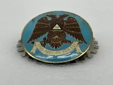 USED VINTAGE CAR GRILLE MASONIC 32 EMBLEM - "SPES MEA IN DEO EST"