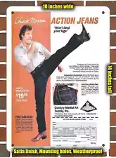 Metal Sign - 1980 Chuck Norris Action Jeans- 10x14 inches