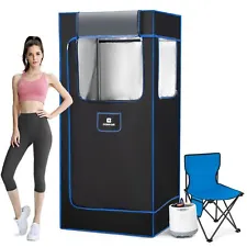 High Sealing Portable Full Size 1500W 4L Steam Sauna Personal Home Spa w/Chair