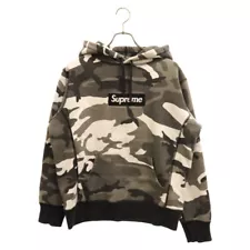 SUPREME 13AW Box Logo Hooded Sweatshirt Snow Camo Pullover Hoodie White Black