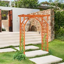 Outdoor Garden Arch Arbor Trellis Wooden Lawn Yard Wedding Archway Plant 85"