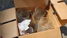 Princess House Fantasia 516 Poinsettia 9 Oz. Glass Mugs in Box Set of 4