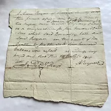 Original 1814 Kanawha County Virginia VA Slave Document, Bill Of sale For 2 Men