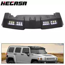 HECASA Sun Visor Roof For Hummer H3 Fiberglass Black w/ LED DRL Lights 1-Piece