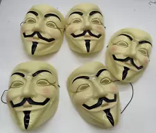 V for Vendetta Mask Guy 5pc Fawkes Anonymous Sit-in Cosplay Costume Anarchy Mask