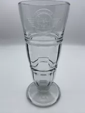 Steak 'n Shake Embossed Milkshake Sundae Glasses 8.5" x 3.5" Clear Ice Cream