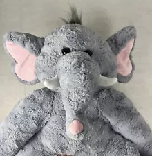 HUGFUN Jumbo Plushy Very Soft Fur Gray Elephant Stuffed Animal 24+" Tall Jungle