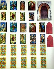 SALE! Very Nice Stained Glass Windows for O Scale. Enough to do 3 Churches