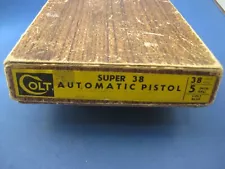 RARE COLT SUPER 38 AUTOMATIC PISTOL BOX from the 1950's un-numbered & pamphlet