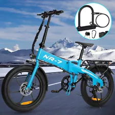 NR-7 20" Electric Bike for Adult Fat Tire Folding City Bicycle -Commuter Ebike