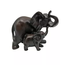 Elephant with Baby Dark Brown Beautiful