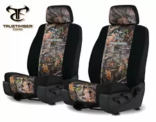 CANVAS TRUE TIMBER KANATI CAMO SEAT COVERS for a pair of Low Back Bucket Seats