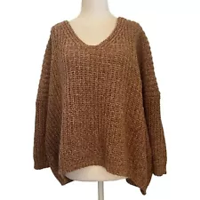 OVERSIZED V-NECK COTTON BLEND SWEATER