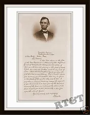 Civil War Abe Lincoln 1864 Letter to Mrs. Bixby on Loss of Her Sons 11x14 Photo