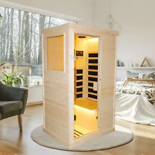 Single Person Spruce Fir Infrared Sauna – Compact, Efficient, Home Spa Experienc