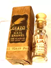 ð´ 1916 GLAZO NAIL ENAMEL FORT WAYNE IND ORIGINAL Package BOX STAMP Antique ð