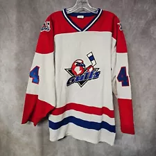 Rare Vintage AK Athletic Knit San Diego Gulls 44 White Hockey Jersey Mens M