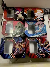 Pokemon TCG Large Tins Lot Of 6 *EMPTY* Collectible Metal Storage SYLVEON SWSH