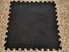 (10) Black Interlocking Foam Carpet Mats Floor Puzzle Tiles for Trade Show Booth