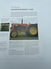 1948 Massey-Harris 744D Tractor Frameable Article Pics Specifications Display