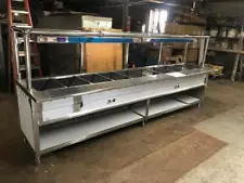 144" Gas Steam Table 10 Full-size Pans W/ Sneeze Guard