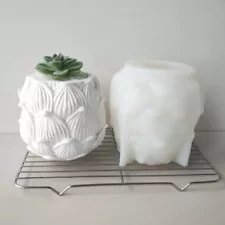 Lotus Silicone Flower Pot Molds DIY Concrete Planter Making Cement Vase Mould