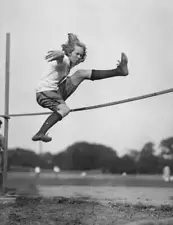 American athlete Nancy Voorhees clears bar trains for high jump ev Old Photo