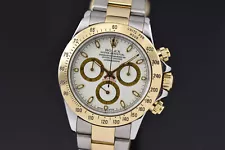 2001 Rolex Daytona Steel & 18K Yellow Gold White Dial 40MM Watch 116523