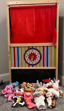 Melissa & Doug Brand Wooden Puppet Theater Stage With Puppets Included