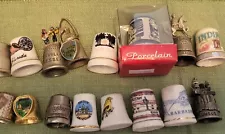 Vintage Souvenir Collectible Thimbles Lot of 20. Metal & Porcelain.