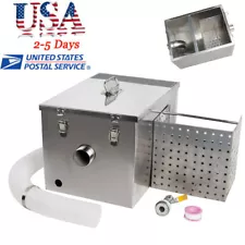 Grease Trap Interceptor Set For Kitchen Wastewater Removable Baffles Silver Sale