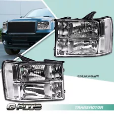 Fit For GMC Sierra 1500 2500HD 3500HD 2007-2013 Headlights Clear Headlamps Light (For: 2014 GMC Denali)