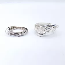 2x 925 Sterling Silver Puzzle Rings