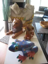 4 WONDERFUL ANIMAL PAPER MACHE SCULPTURES