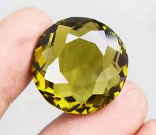 66.20 CT Natural Round Cut Dark Green Peridot Certified loose Gemstone For Sale