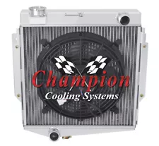 2 Row 1" Tubes Kool Champion Radiator W/ 12" Fan for 1969 1970 Datsun Fairlady