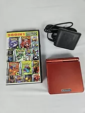 Nintendo (AGS-001) Red Game Boy Advance SP Handheld Console W Charger Tested