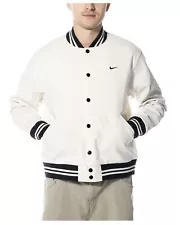 Brand New Men’s Varsity Jacket Nike Authentic Sail Black FD7845-133 Size XL