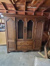 Old Hickory Furniture Hard Oak Antique Gently Used China Cabinet 