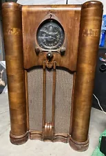 1938 Zenith 9s262 Art Deco Console Radio Tube Robot Dial