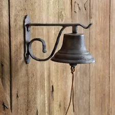 Cast Iron Dinner Bell Wall Mount Vintage Inspired Farmhouse Kitchen Schoolhouse