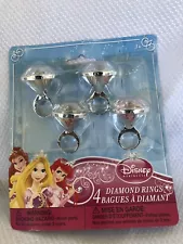 Disney Princess 4 Diamond Rings Silver Girls Fashion Designer