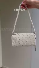 ZARA NEW WOMAN SS24 WHITE MINI BOWLING BAG WITH FAUX PEARLS REF:6558/310 SALE