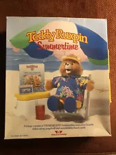 Vintage Teddy Ruxpin Summertime Outfit Book Animation Cassette In Box WOW Beach